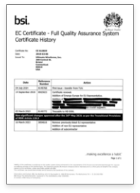 EU ISO 13485 <br />Quality System Certificate